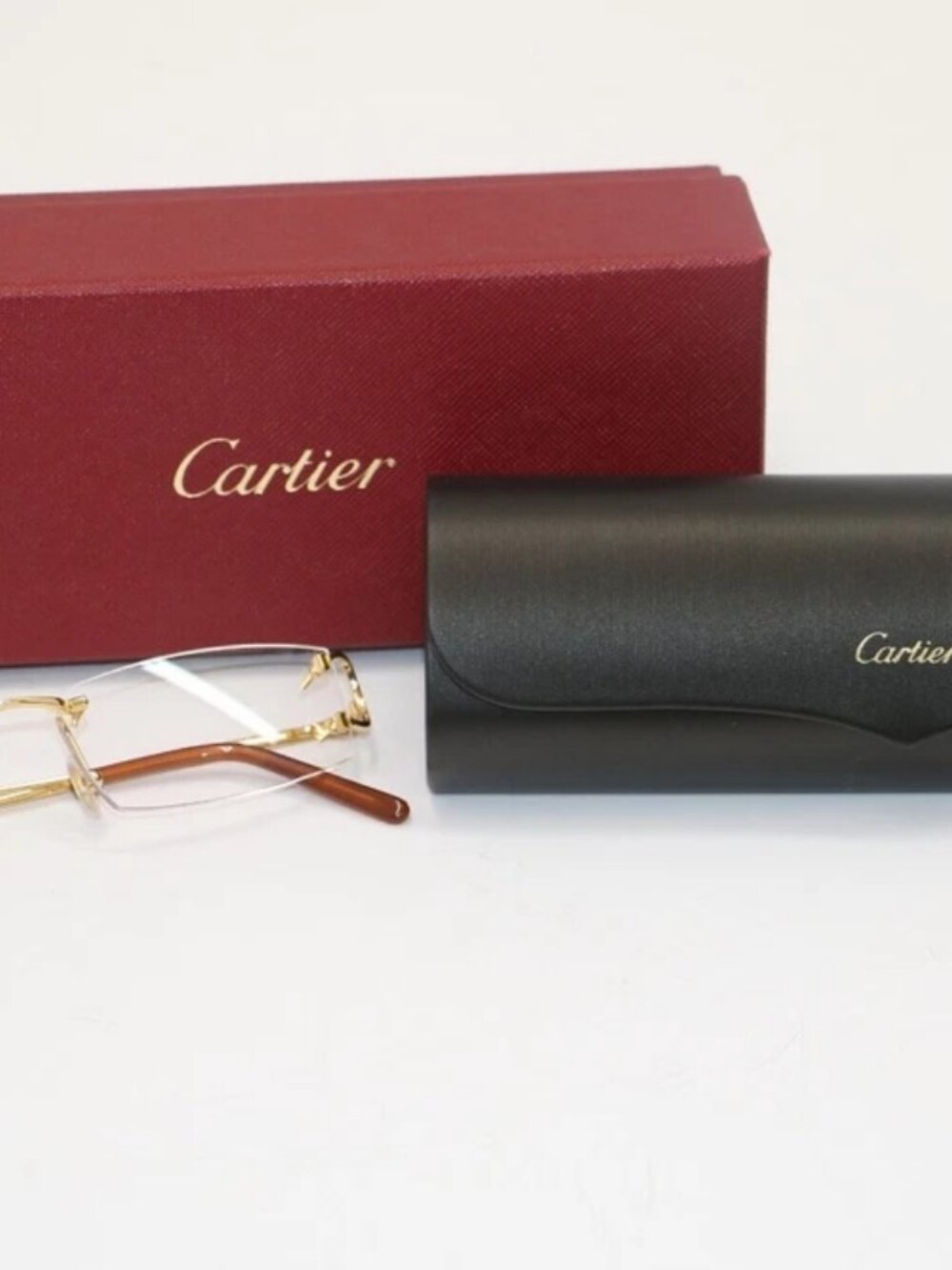 Cartier CT 00920 001 Decor Gold Men's Rimless Sunglasses Clear Lens 140MM